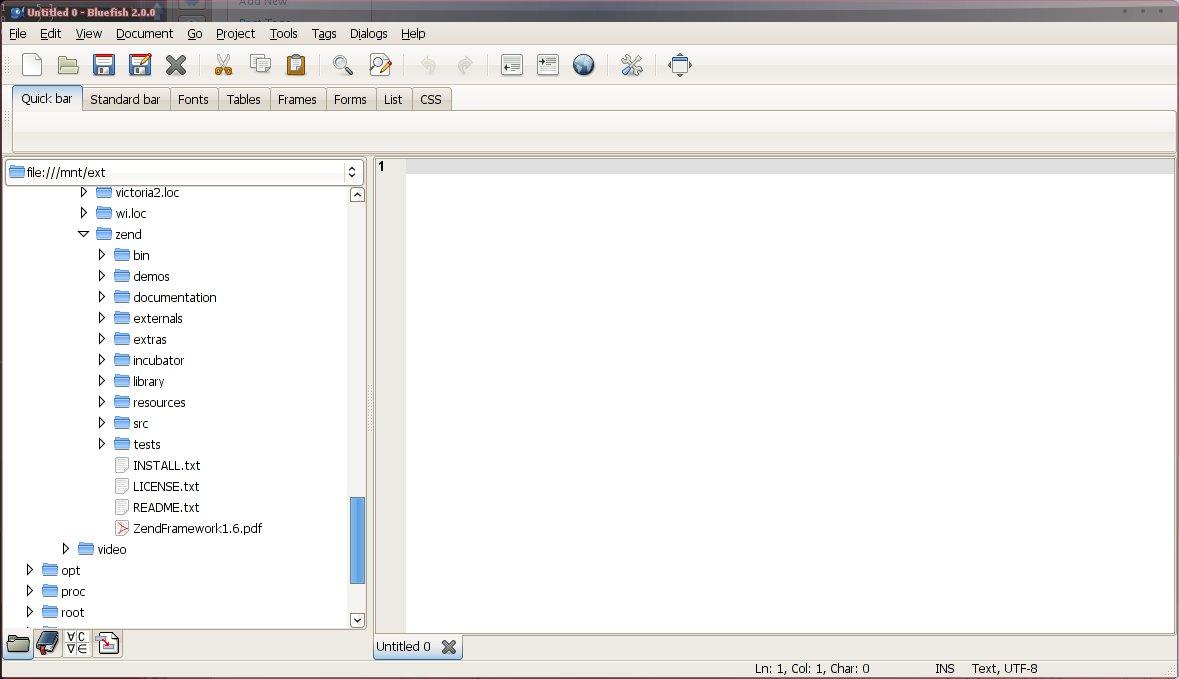 Latest Bluefish PHP IDE in Fedora 12