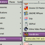 HandBrake in GNOME menu